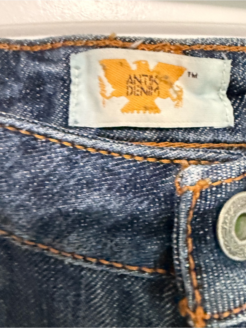 Y2K Antik Denim Floral Embroidered Flare Mid Rise Jeans - Picture 7 of 12